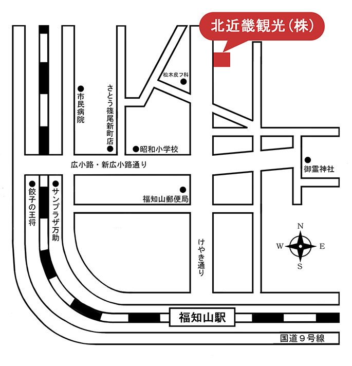 キタキンキレンタカー：事務所・車庫配置図